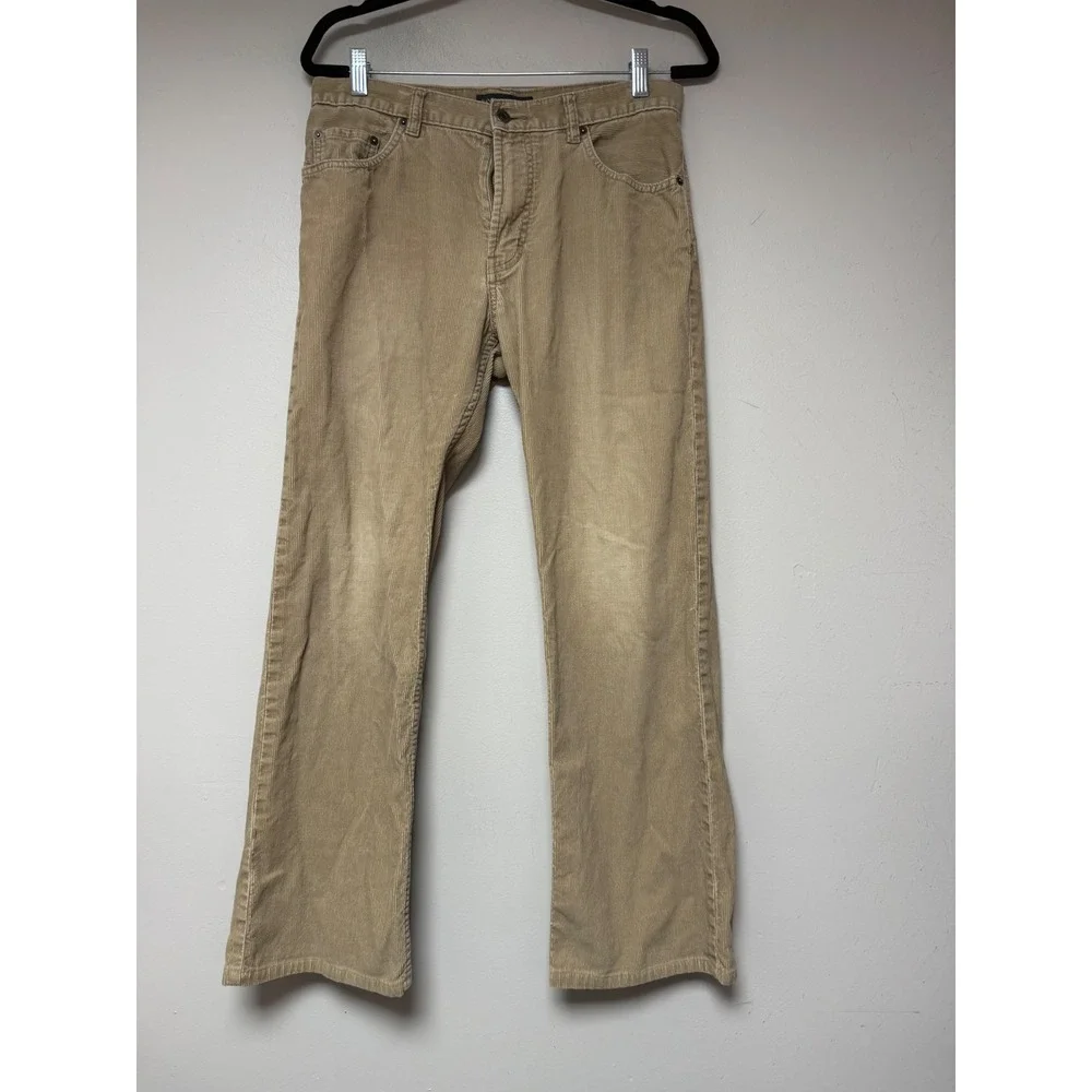 Banana Republic Corduroy Pants Mens 31x32 Tan Good Straight Leg 100% Cotton 9010